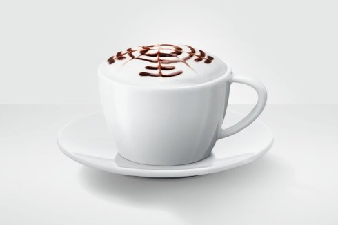 Zestaw porcelanowych filiżanek i spodków do cappuccino